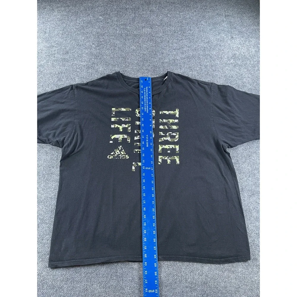 Adidas Mens Three Stripe Life Camo Graphic T-Shirt Black 2XL Short Sleeve Tee